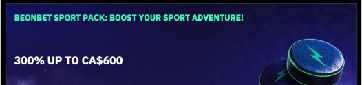 Beonbet Sport Pack promotion - Boost your sports adventure with a 300% bonus up to CA$600