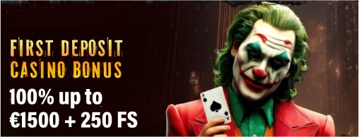 Jokery Casino First Deposit Bonus 100% up to €1500 + 250 Free Spins