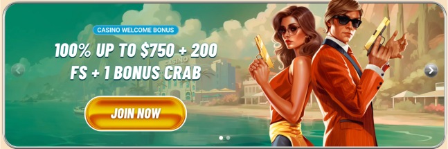 Vegasino Casino Welcome Bonus 100% up to $750 + 200 Free Spins
